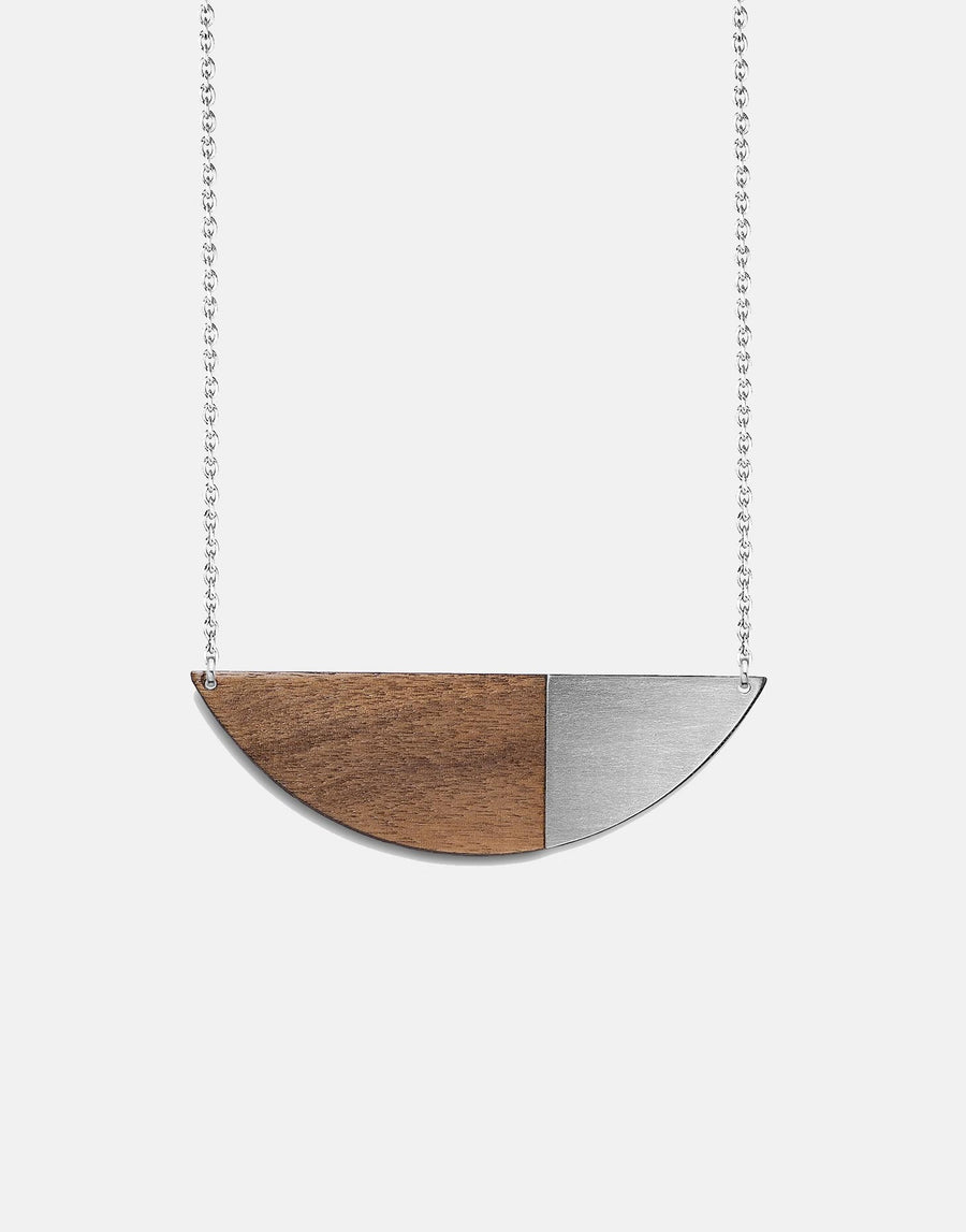 steel and wood necklace